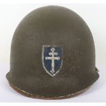 WW2 American 79th Infantry Division M-1 Steel Combat Helmet