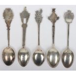5x Hallmarked Silver Queens Royal West Kent Regiment Spoons