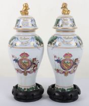 Pair of China Vaes / Urns of Lord Horatio Nelson Interest