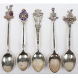 5x Regimental Spoons of Suffolk & Norfolk Regiment Interest