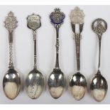 5x Silver Regiment Spoons of the North Staffordshire Regiment, South Staffordshire Regiment and Bord