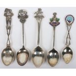 5x Indian Army and Colonial Forces Silver Regimental Spoons