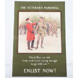 WW1 Parliamentary Recruiting Poster No 24 ‘The Veterans Farewell – Good Bye My Lad! I Only Wish I Wa
