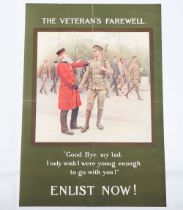 WW1 Parliamentary Recruiting Poster No 24 ‘The Veterans Farewell – Good Bye My Lad! I Only Wish I Wa