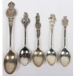 4x Hallmarked Silver Regimental Spoons of Yeomanry Regiments