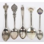 5x Hallmarked Silver and Silver Plated Spoons for the Royal Tank Regiment, Royal Armoured Corps and