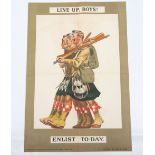 WW1 Parliamentary Recruiting Poster No 54 ‘Line Up Boys - Enlist To-Day’