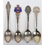 4x Hallmarked Silver Middlesex Regiment Spoons