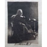 Queen Victoria Silk Photograph with Ink Signature