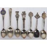 7x Hallmarked Silver East Kent Regiment (The Buffs) and Royal Sussex Regiment Spoons
