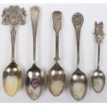 5x Hallmarked Silver Spoons of Yeomanry Regiments