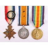 Great War 1914-15 Star Medal Trio 1st/4th Battalion Hampshire Regiment Who Died of Heat Stroke Three