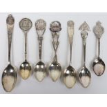 7x Hallmarked Silver Regiment Spoons of the Royal Fusiliers, Northamptonshire Regiment and Glouceste