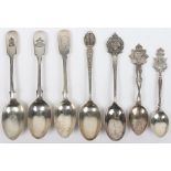 7x Hallmarked Silver Spoons of London Regiments Interest