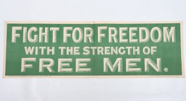 WW1 Parliamentary Recruiting Poster No 48 ‘Fight For Freedom With The Strength Of Free Men’