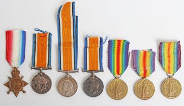 Collection of Seven Single WW1 British Medals