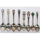 8x Hallmarked Silver and Silver Plated Regimental Spoons