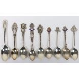 9x Hallmarked Silver Queens Royal West Surrey and East Surrey Regiment Spoons