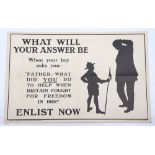 WW1 Parliamentary Recruiting Poster No 61 ‘What Will Your Answer Be When Your Boy Asks You – Father
