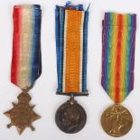 Great War 1914 Star Medal Trio to the 17th (Duke of Cambridge’s Own) Lancers,