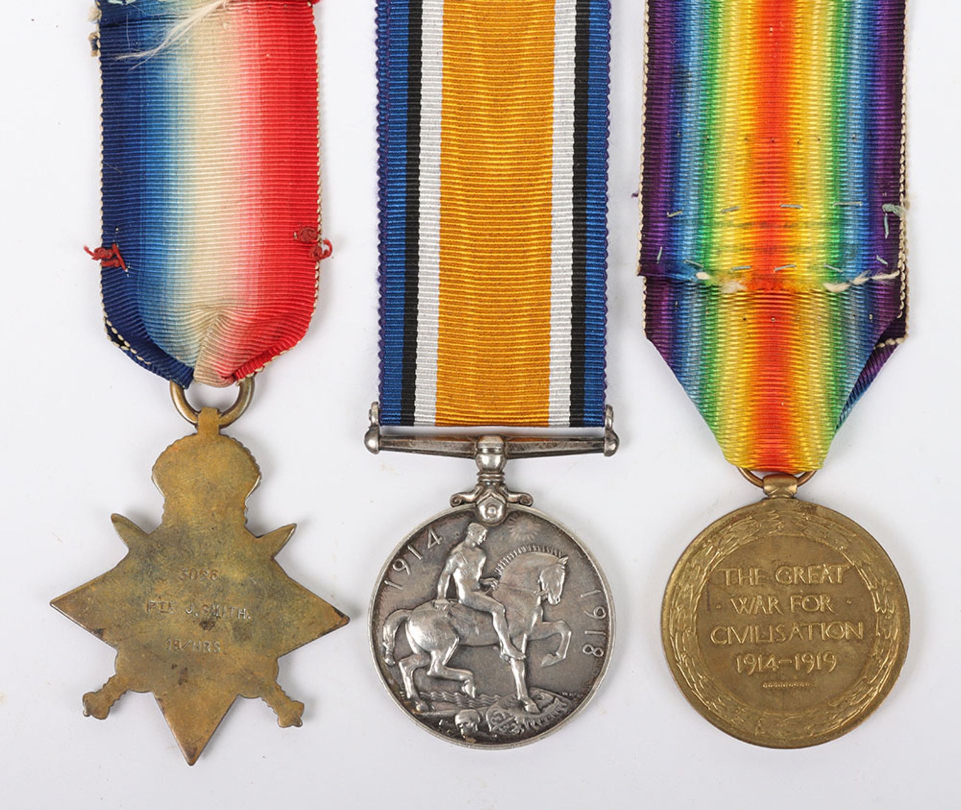 Great War 1914 Star Medal Trio to the 18th (Queen Mary’s Own) Hussars - Bild 4 aus 6