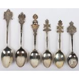 6x Hallmarked Silver Spoons of City of London Regiment Interest