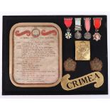 A Superb Crimean War Group of 4 Medals and Associated Items to a Captain in the 49th (Princess Charl