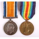 Great War Medal Pair Awarded to a Lieutenant who Served in the 15th Battalion Hampshire Regiment