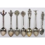 5x Hallmarked Silver Regimental Spoons of the Loyal North Lancashire Regiment, Notts & Derby Regimen