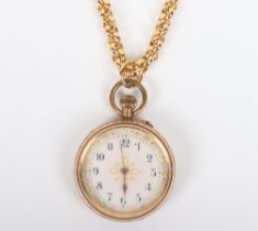 A ladies 14ct gold fob watch