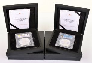 PCGS - Two Alderney New Gothic Crown Proof PCGS PR70DCAM, both encapsulated