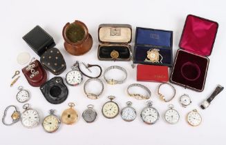 A 19th century silver pocket watch, with a Waltham silver pocket watch, another silver pocket watch