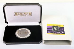 Proof 5oz silver commemorative medallion, 180th Anniversary Penny Black