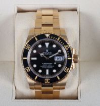 A Rolex Oyster Perpetual Date Submariner 18ct gold gentleman’s wristwatch, reference no. 116618LN, s