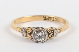 An 18ct gold, platinum and diamond ring