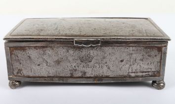 WW1 Steel Cigarette Box Made from Material Salvaged from Imperial German U-Boat UC44