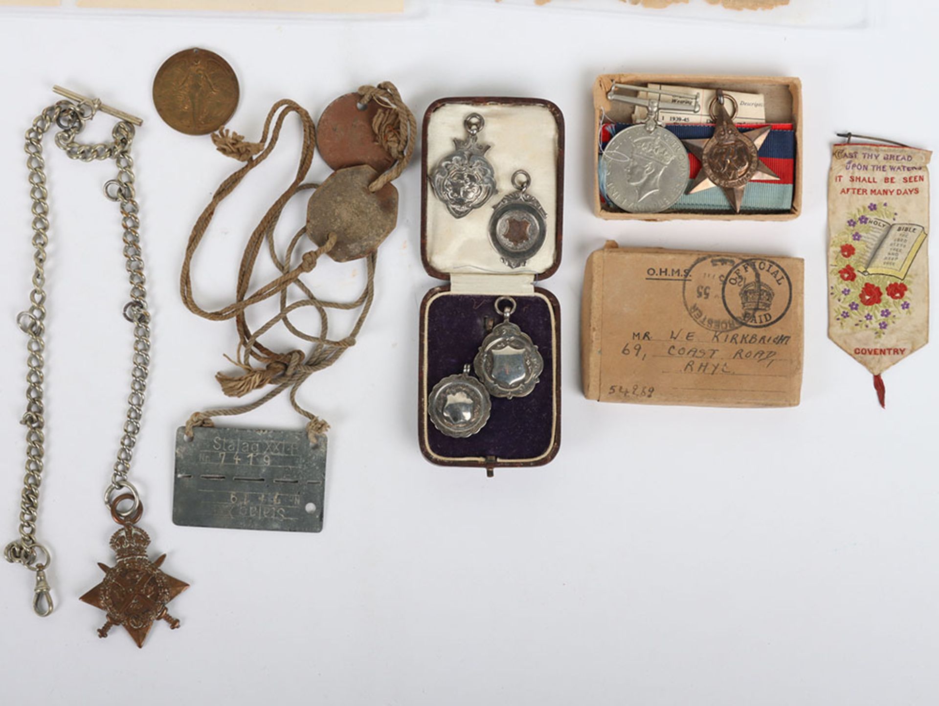 An Interesting Family Medal Group to an Interwar Period Professional Footballer who was Taken Prison - Image 4 of 10