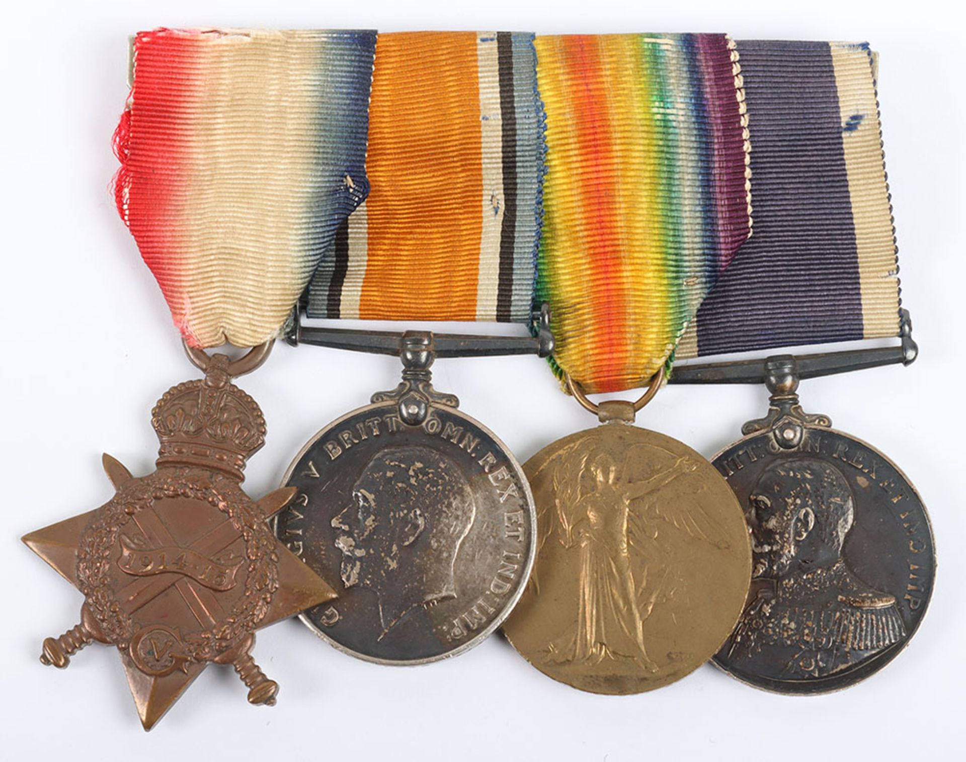 A Great War Naval Long Service Medal Group of 4, HMS COLUMBINE
