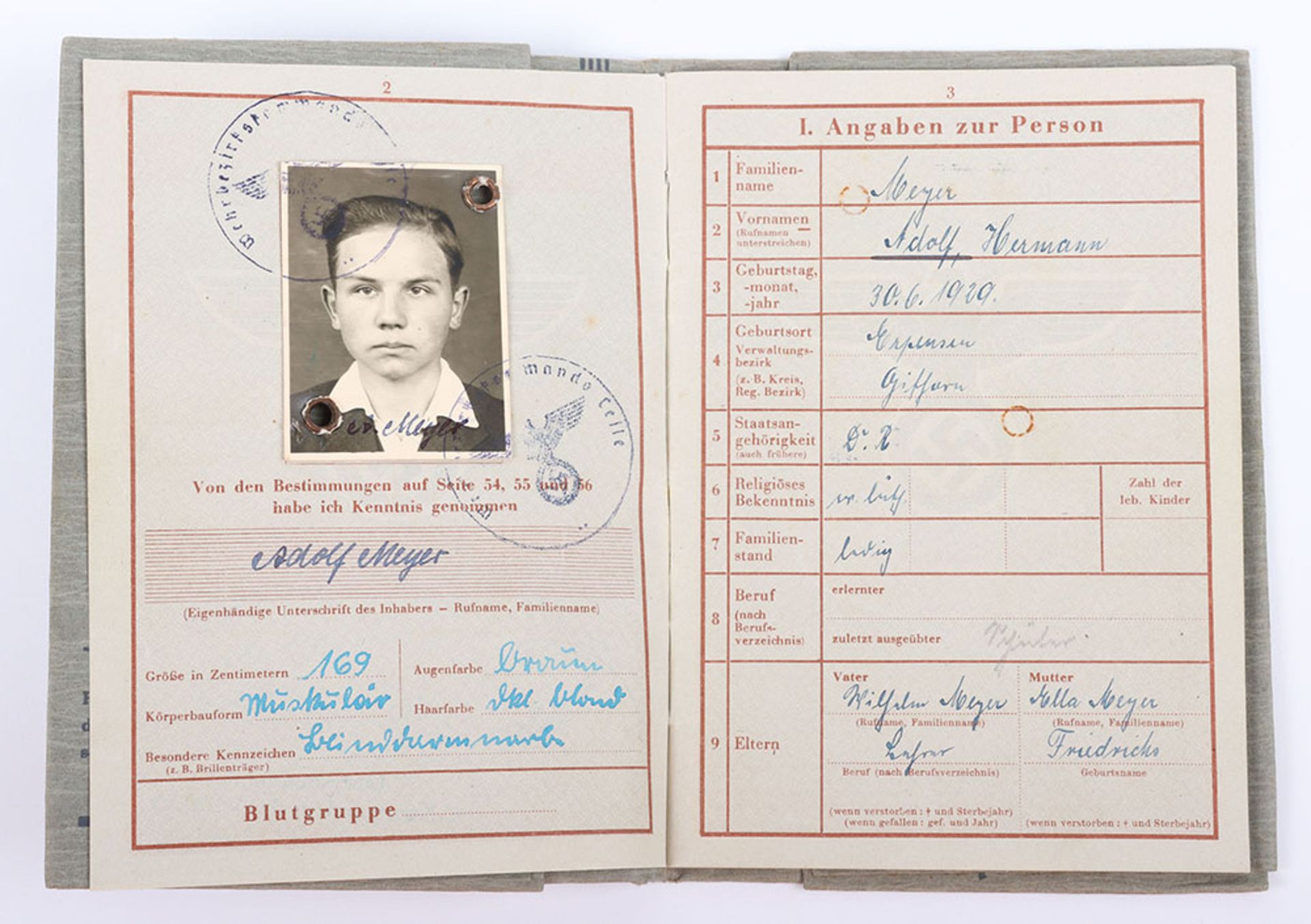 WW2 German Armed Forces Wehrpass Issued in April 1945 - Image 9 of 37