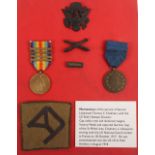 WW1 American Officers Medal and Paperwork Grouping of 2nd Lieutenant Thomas C Chalmers 26th Yankee D