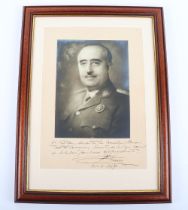 Signed Official Photograph of Spanish Fascist Dictator General Francisco Franco