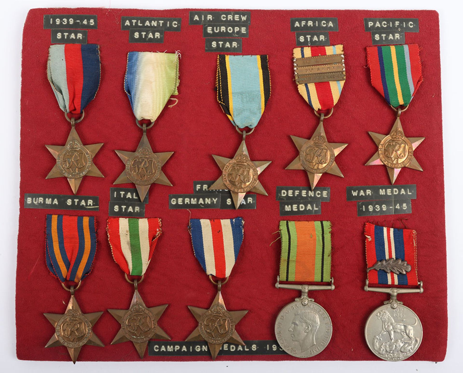Display of WW2 British Campaign Medals