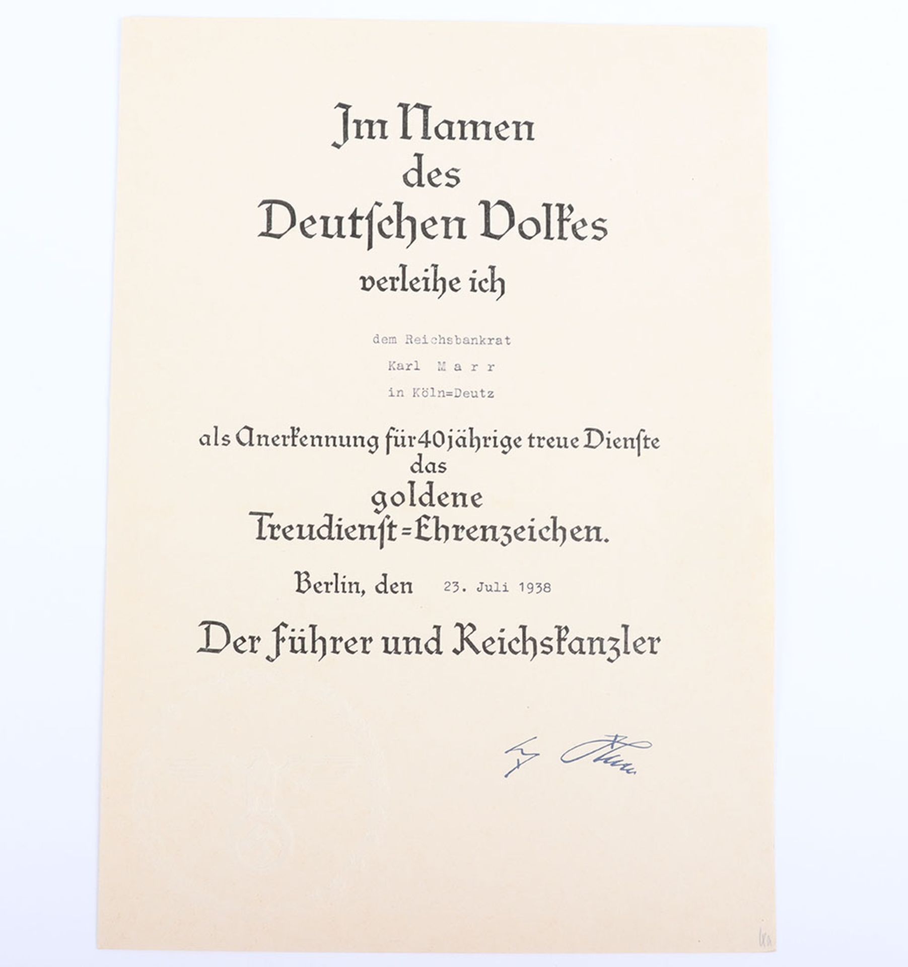 Third Reich Civilian Award Citation Grouping - Image 5 of 11