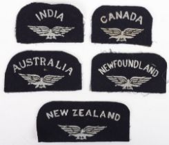5x WW2 Royal Air Force Nationality Shoulder Titles