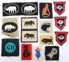 Grouping of British Armoured Division Cloth Formation Signs