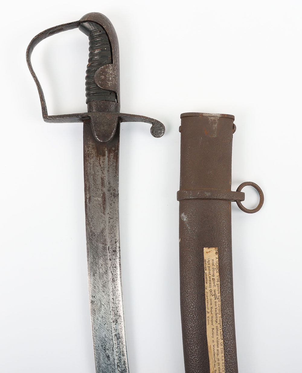 Interesting 1796 Pattern Cavalry Troopers Sword with History Relating to the Major Rogers Rocket Bat