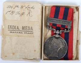 India General Service Medal Suffolk Regiment for the Hazara Campaign in 1888