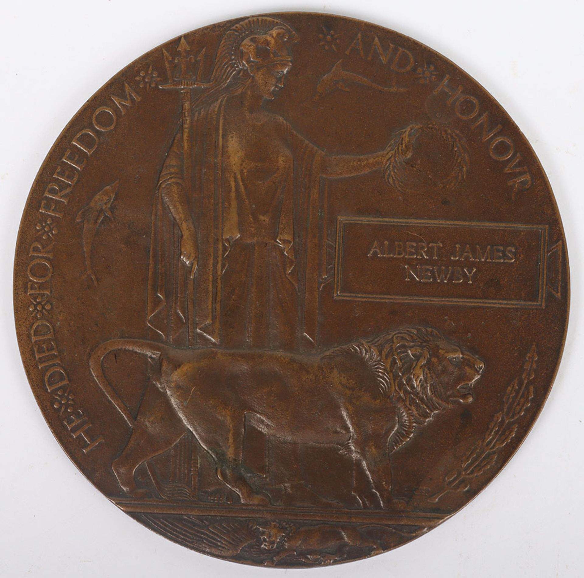 Great War Bronze Memorial Plaque Kings Own Scottish Borderers 1917 Casualty