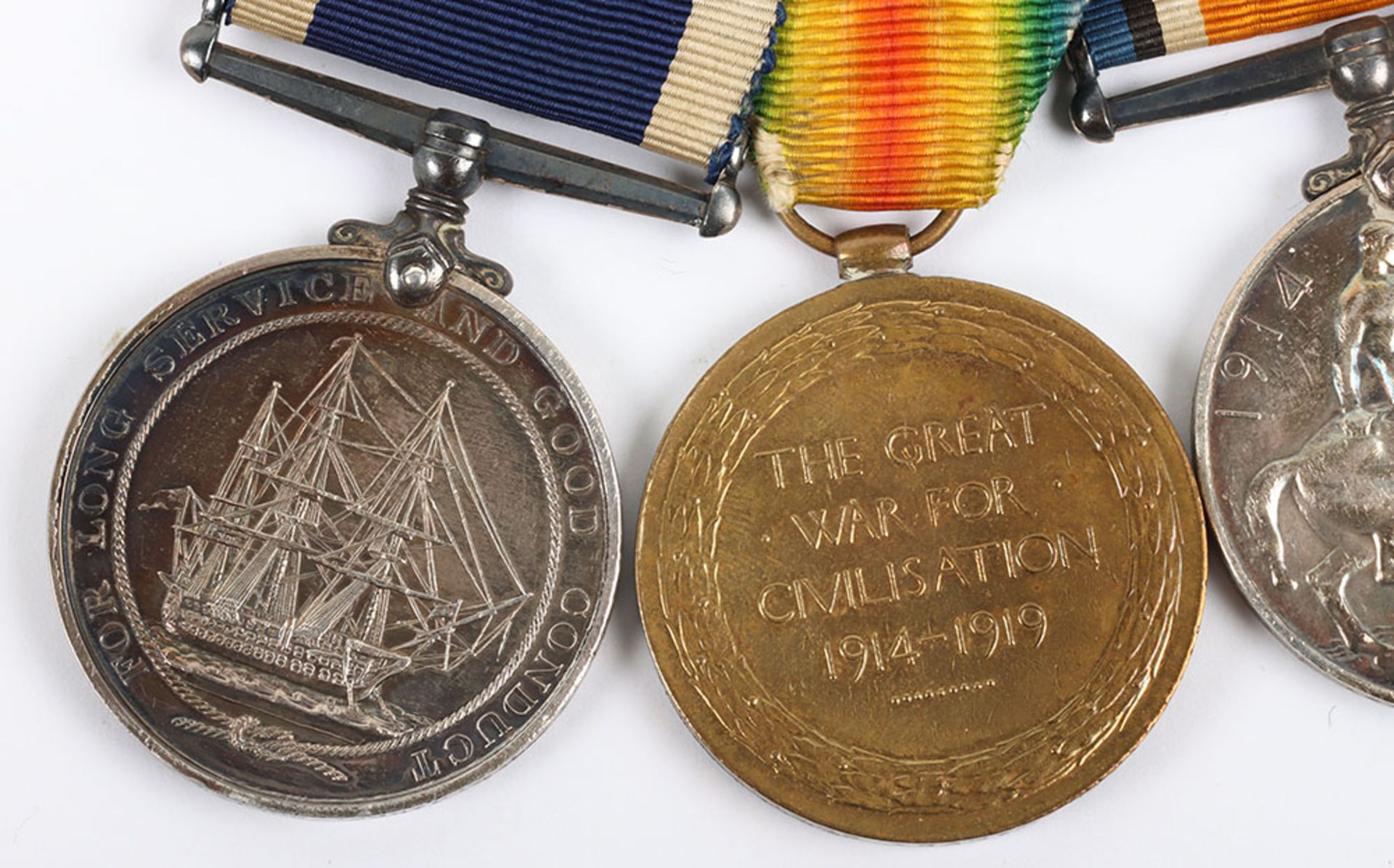 A Great War Naval Long Service Medal Group of 4, HMS COLUMBINE - Bild 8 aus 10