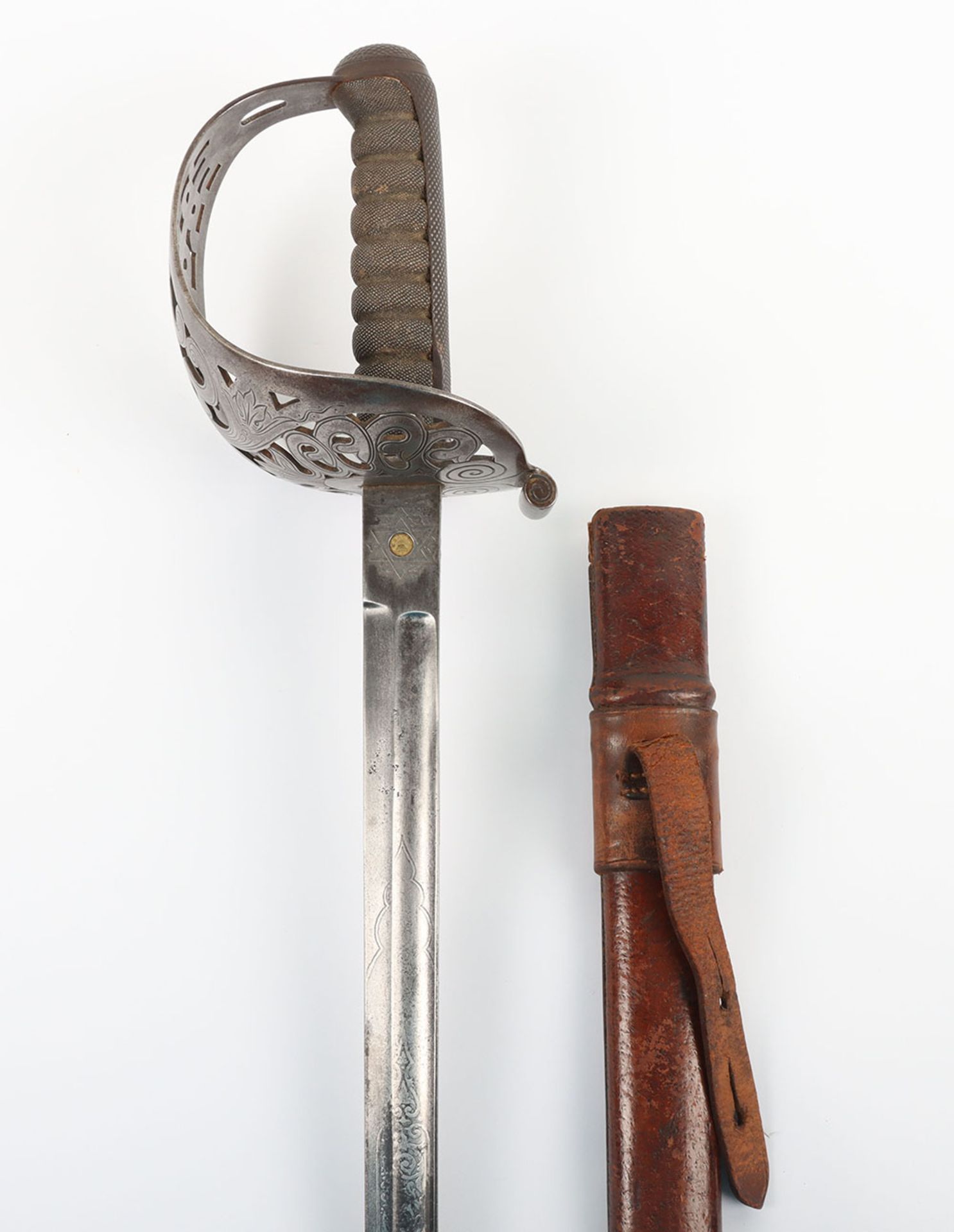 British Late Victorian Heavy Cavalry Officers Undress Sword by Hawkes & Co